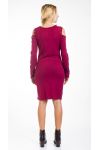 ROBE EPAULES PERLES 4449 BORDEAUX