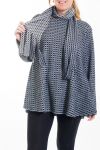 DI GRANDI DIMENSIONI MAGLIONE + SCIARPA 4458 GRIGIO