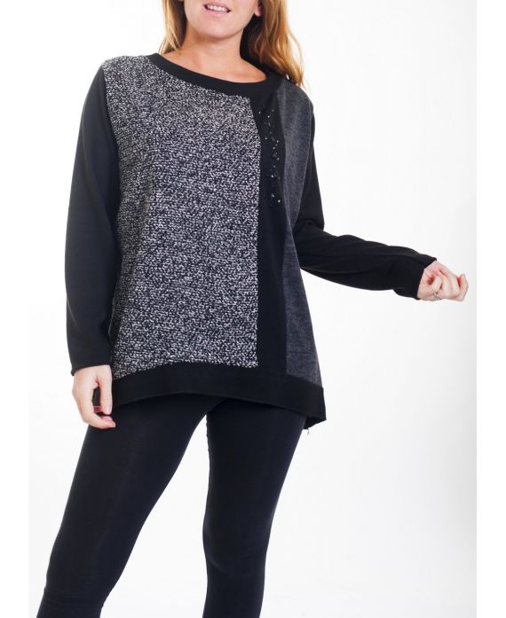LARGE SIZE SWEATER MIX CONTENTS 4464 BLACK