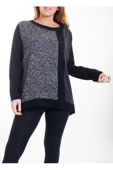 LARGE SIZE SWEATER MIX CONTENTS 4464 BLACK
