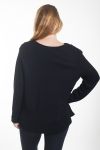 GRANDE TAILLE PULL ENCOLURE A BOUTON 4466 NOIR