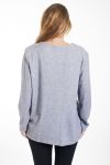 GRANDE TAILLE PULL ENCOLURE A BOUTON 4466 GRIS
