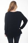 GRANDE TAILLE PULL BASE PLUMES 4468 NOIR