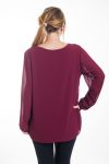 GROOT FORMAAT TUNIEK EFFECT GEPLOOIDE + JUWEEL 4472 BORDEAUX