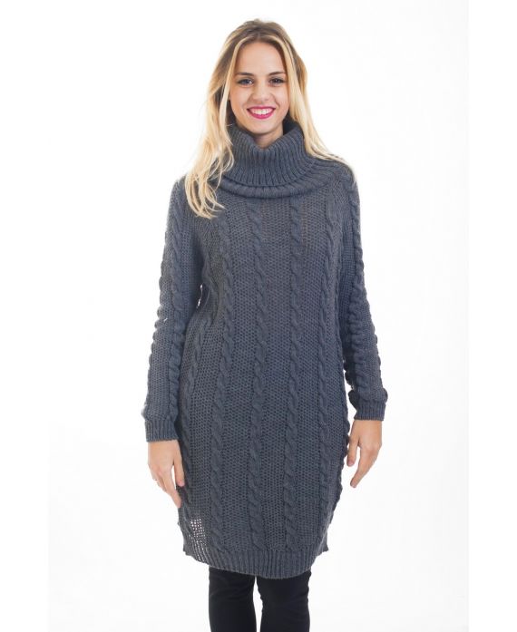 ABITO MAGLIONE CON TRECCE 4477 GRIGIO