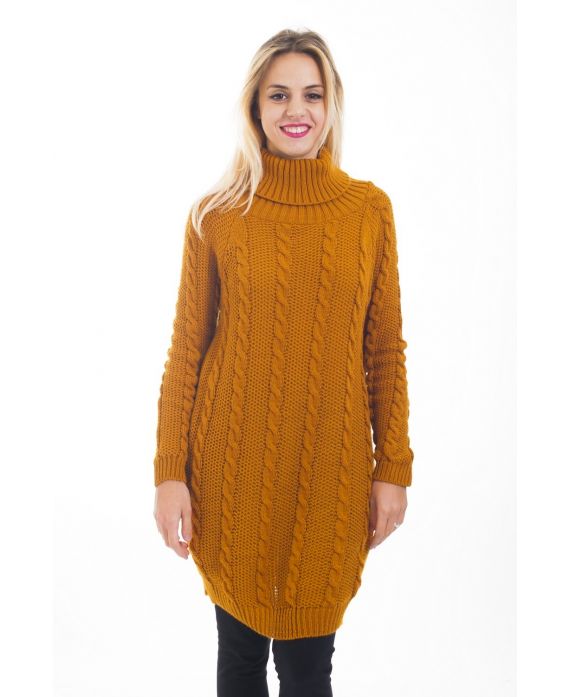 PULL ROBE TORSADES 4477 MOUTARDE