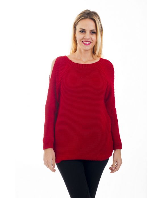 PULL EPAULES DENUDEES 4484 ROUGE