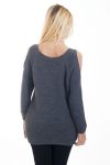 PULL SCHULTERN DENUDEES 4484 GRAU