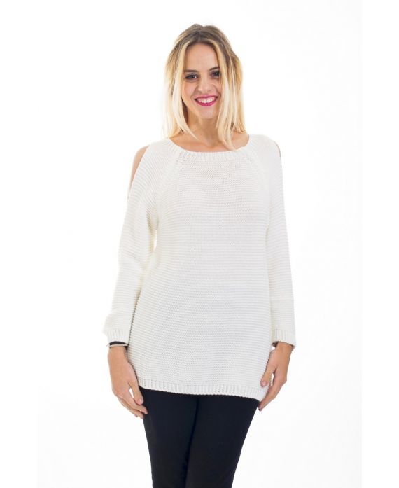 PULL EPAULES DENUDEES 4484 BLANC