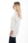 PULL EPAULES DENUDEES 4484 BLANC