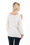 PULL EPAULES DENUDEES 4484 BLANC