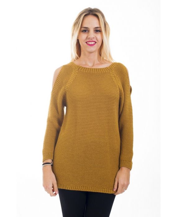 PULL EPAULES DENUDEES 4484 MOUTARDE