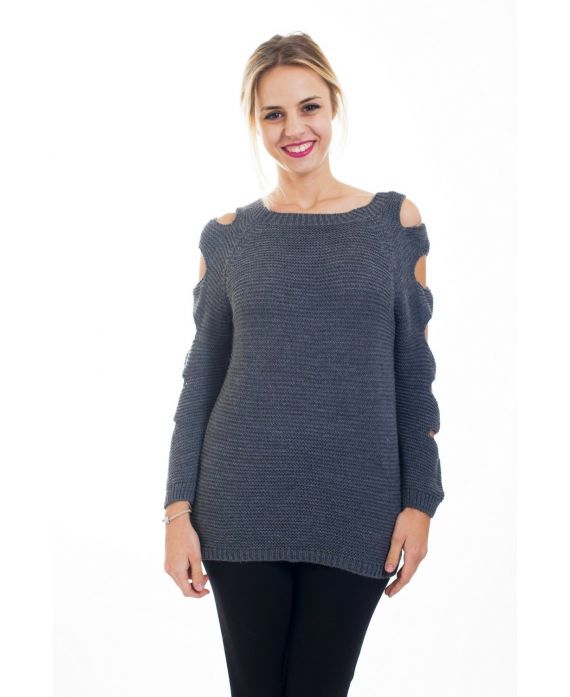 PULLOVER SPALLE DENUDEES 4492 GRIGIO