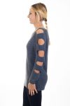PULLOVER EPAULES DENUDEES 4492 GRIS