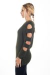 PULLOVER SPALLE DENUDEES 4492 VERDE MILITARE