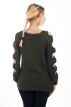 PULLOVER EPAULES DENUDEES 4492 VERT MILITAIRE