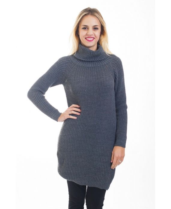 PULL ROBE COL ROULE 4487 GRIS