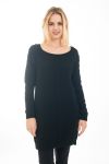 PULL TUNIQUE TORSADES 4473 NOIR