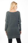 PULL TUNIQUE TORSADES 4473 GRIS