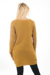 PULL TUNIQUE TORSADES 4473 MOUTARDE