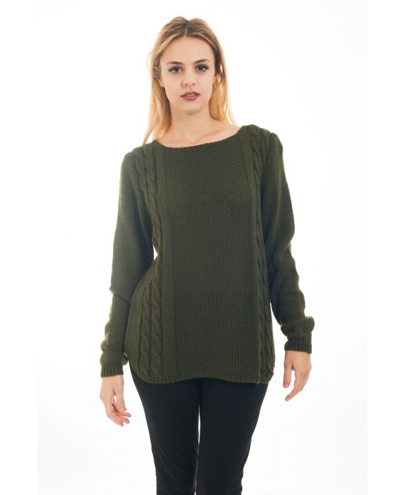 PULLOVER MOHAIR TORSADE 4478 VERT MILITAIRE