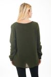 PULLOVER MOHAIR TORSADE 4478 VERT MILITAIRE