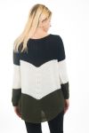 PULLOVER TRI-COLORE 4480 NOIR