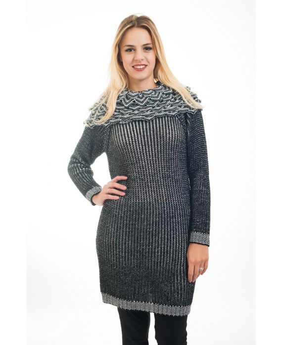 PULL TUNIQUE COL TOMBANT 4483 NOIR