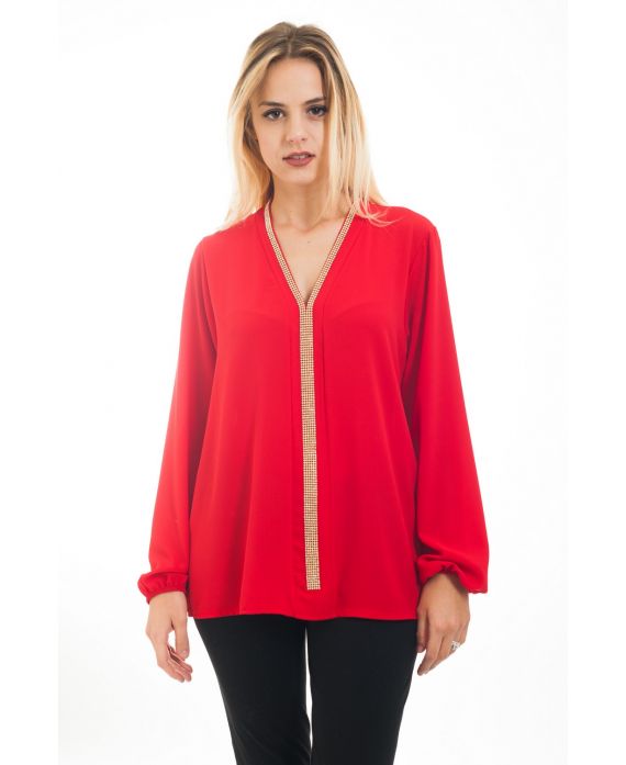 CAMICETTA STRASS 4485 ROSSO