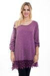 TÚNICA DE MOHAIR DE ENCAJE 4497 PÚRPURA