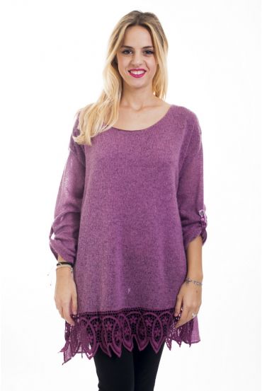 TUNICA IN PIZZO MOHAIR 4497 VIOLA