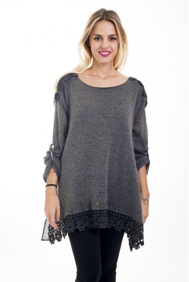TUNIC MOHAIR LACE 4500 GREY