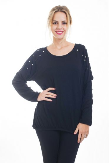 T-SHIRT SLEEVES BEADS 4504 BLACK