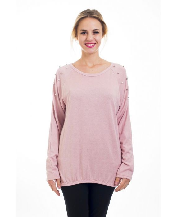 T-SHIRT MANICHE PERLINE 4504 ROSA
