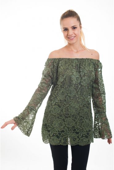 TUNIC LACE 4535 MILITARY GREEN
