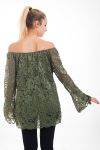 TUNICA IN PIZZO 4535 VERDE MILITARE