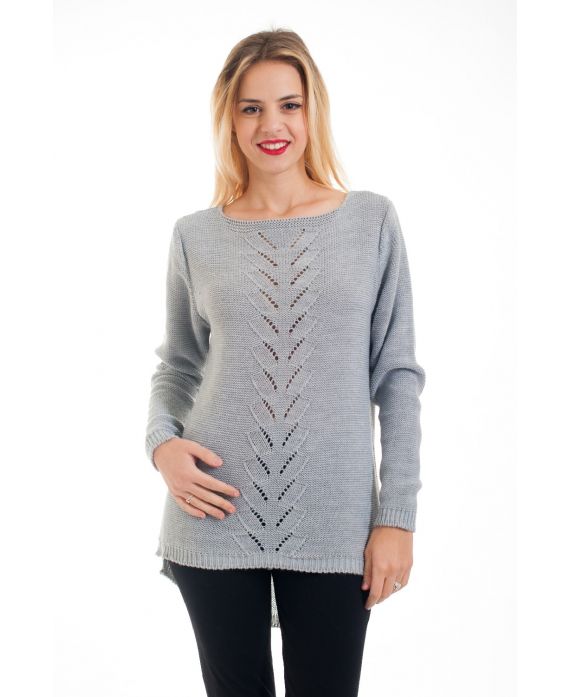 PULLOVER AJOURE 4538 GRAY