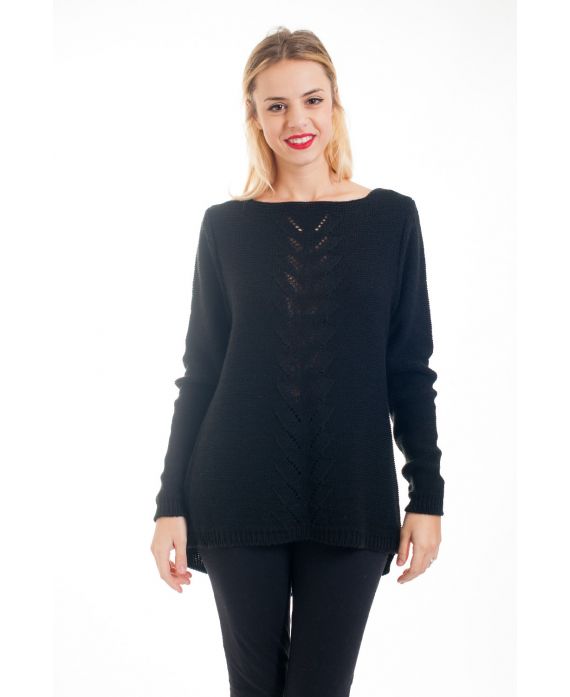 PULLOVER AJOURE 4538 BLACK