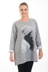 SWEATER TUNIC PRINTS WOMAN 4540 GREY