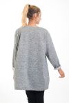 MAGLIONE TUNICA STAMPE DONNA 4540 GRIGIO