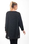 PULL TUNIQUE IMPRIME FEMME 4540 NOIR