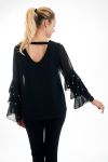 TUNIC SLEEVES BEADED FLAMENCO 4546 BLACK