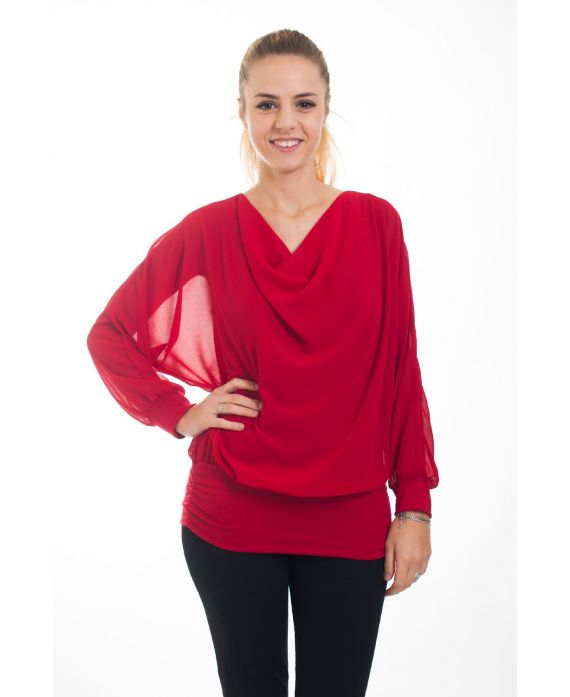 TOP COL BENITIER 4533 ROSSO