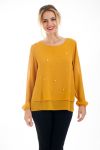 TUNIC BEADED 4543 MUSTARD