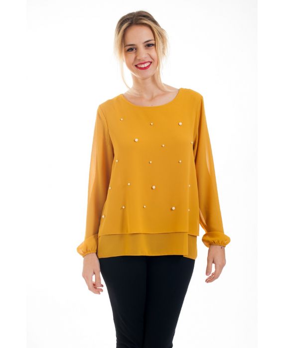 TUNIC BEADED 4543 MUSTARD