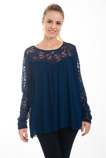 TUNIC LACE 4532 NAVY BLUE