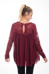 TUNICA IN PIZZO 4532 BORDEAUX