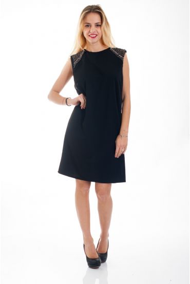 KLEID SCHULTERN CLOUTEES 4544 SCHWARZ