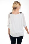 BLOUSE BRETELLES STRASS 4550 BLANC