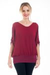 BLOUSE BRETELLES STRASS 4550 BORDEAUX